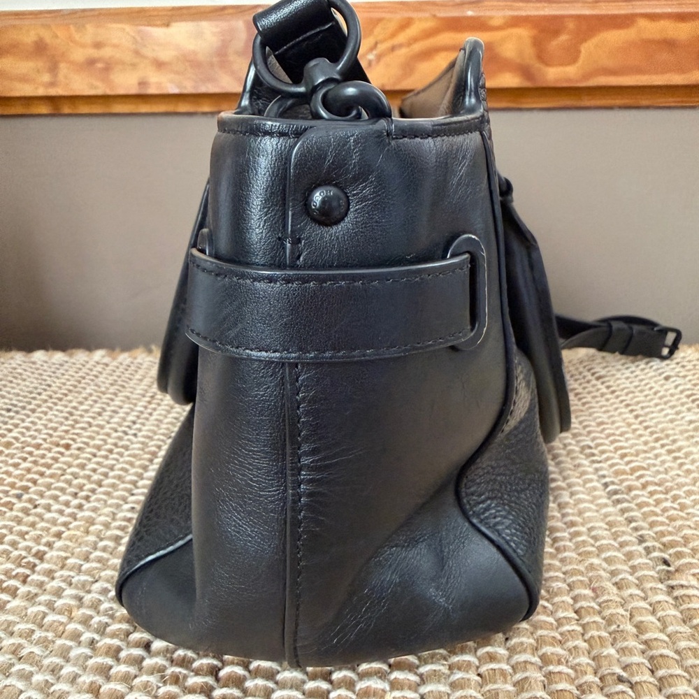 Coach Black Carryall Black Bubbled Pebbled Leather Satchel Handbag - Picture 7 of 16